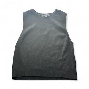 Womens Oliveaceous Black Ribbed Tank Top | Size L